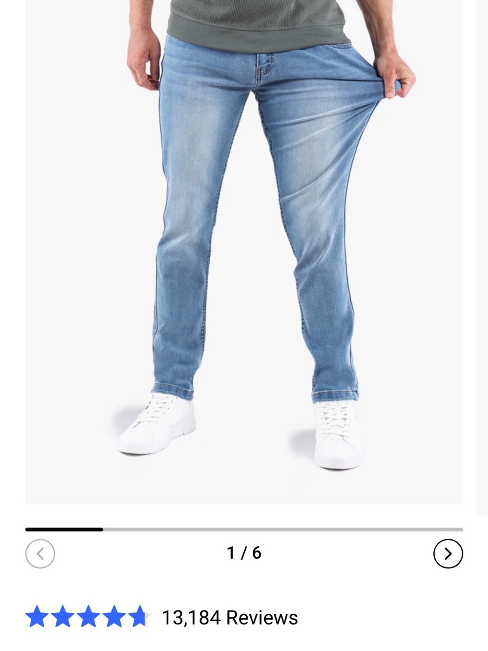 Men's Mugsy Daytona's Light Blue Stretch classic Mugsy fit Jeans 32x32